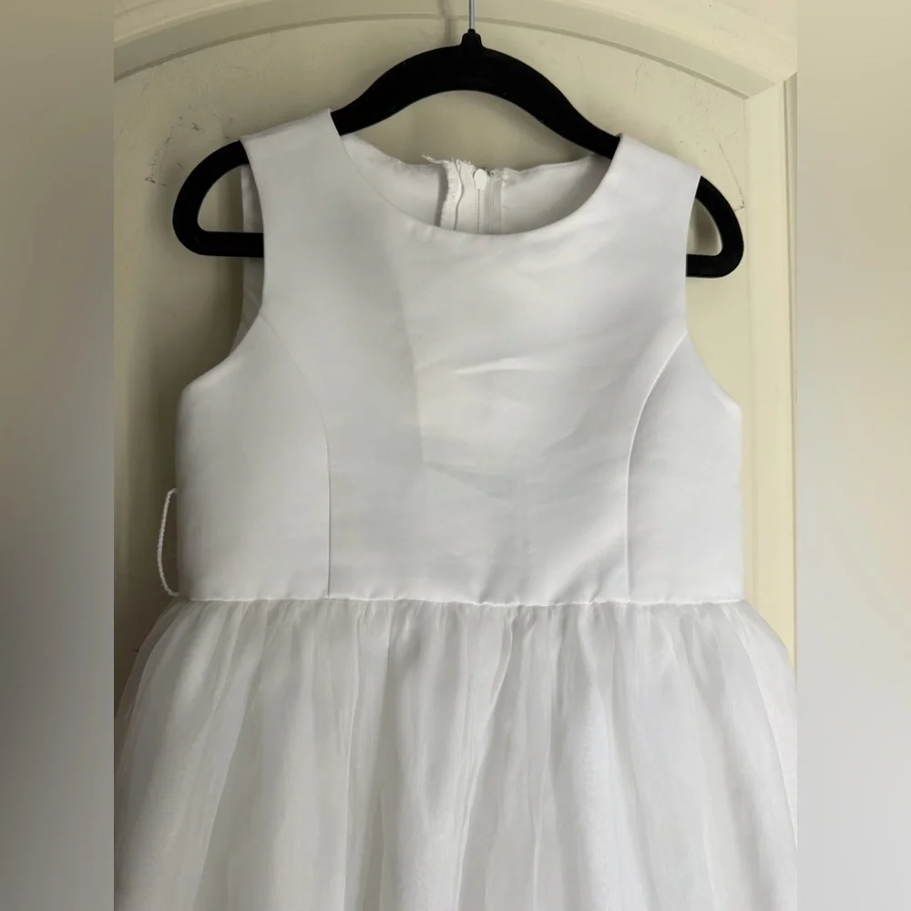 David's Bridal White Girls Formal Tulle Gown sz 4 flower girl formal clean - Picture 4 of 10